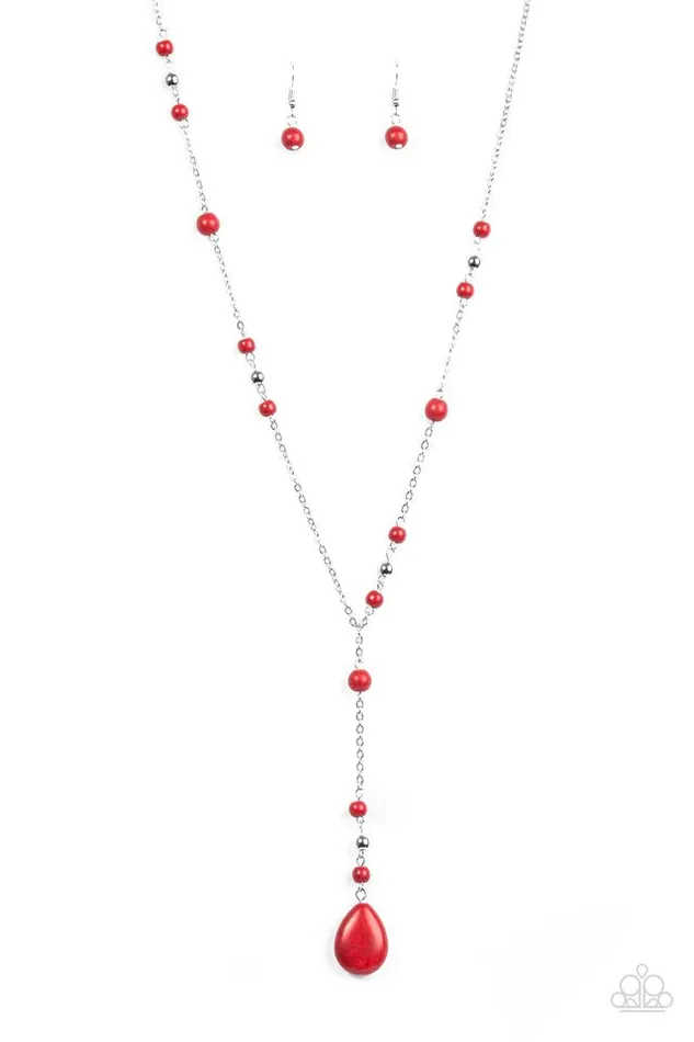 Paparazzi Necklace Modern Mountaineer Red Paparazzi Jewelry Necklaces