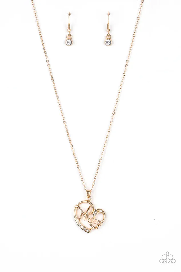 Paparazzi Necklace Mom Moments Gold Paparazzi Jewelry Necklaces