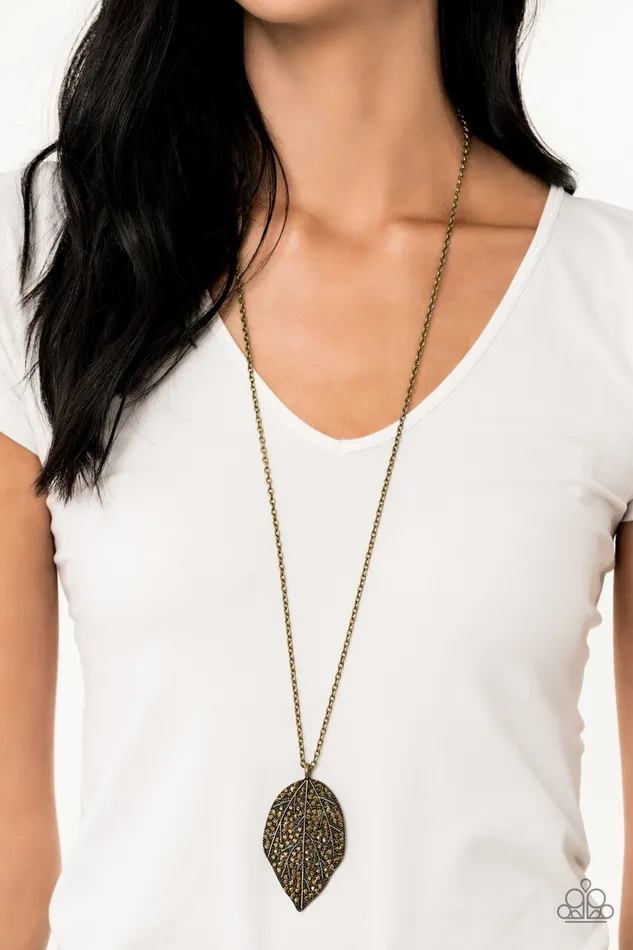 Paparazzi Necklace Natural ReLEAF Brass Paparazzi Jewelry Necklaces