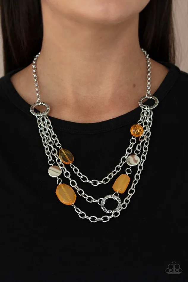 Paparazzi Necklace Oceanside Spa Orange Paparazzi Jewelry Necklaces