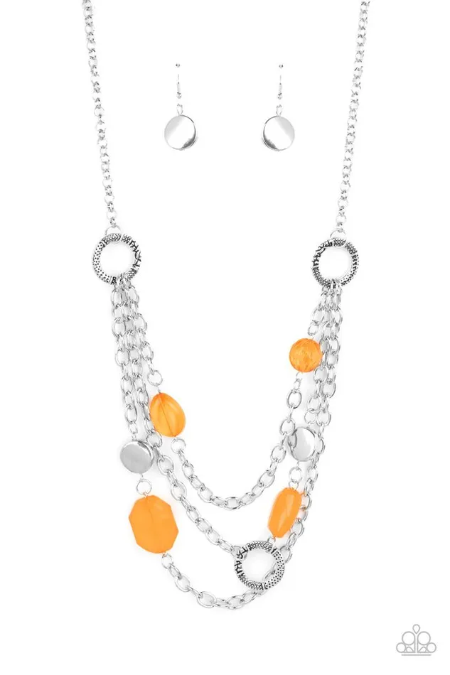 Paparazzi Necklace Oceanside Spa Orange Paparazzi Jewelry Necklaces