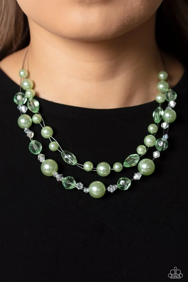 Paparazzi Necklace Parisian Pearls Green Paparazzi Jewelry Necklaces