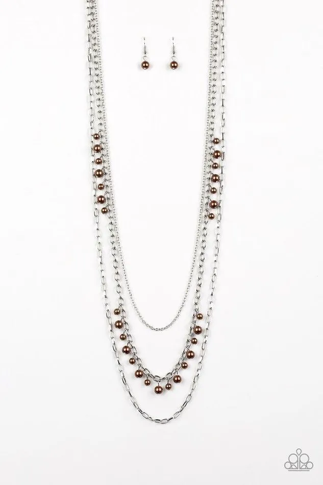 Paparazzi Necklace Pearl Pageant Brown Paparazzi Jewelry Necklaces
