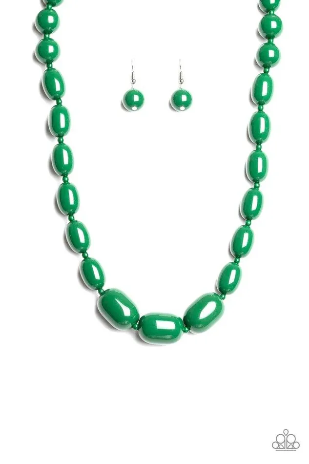 Paparazzi Necklace Poppin Popularity Green Paparazzi Jewelry Necklaces