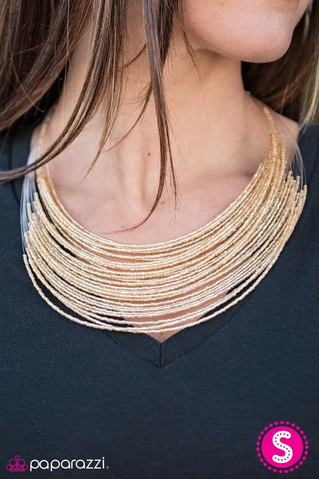 Paparazzi Necklace She Walks In Starlight Gold Paparazzi Jewelry Necklaces