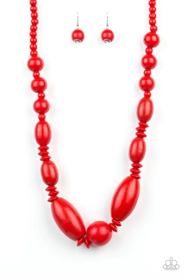 Paparazzi Necklace Summer Breezin Red Paparazzi Jewelry Necklaces