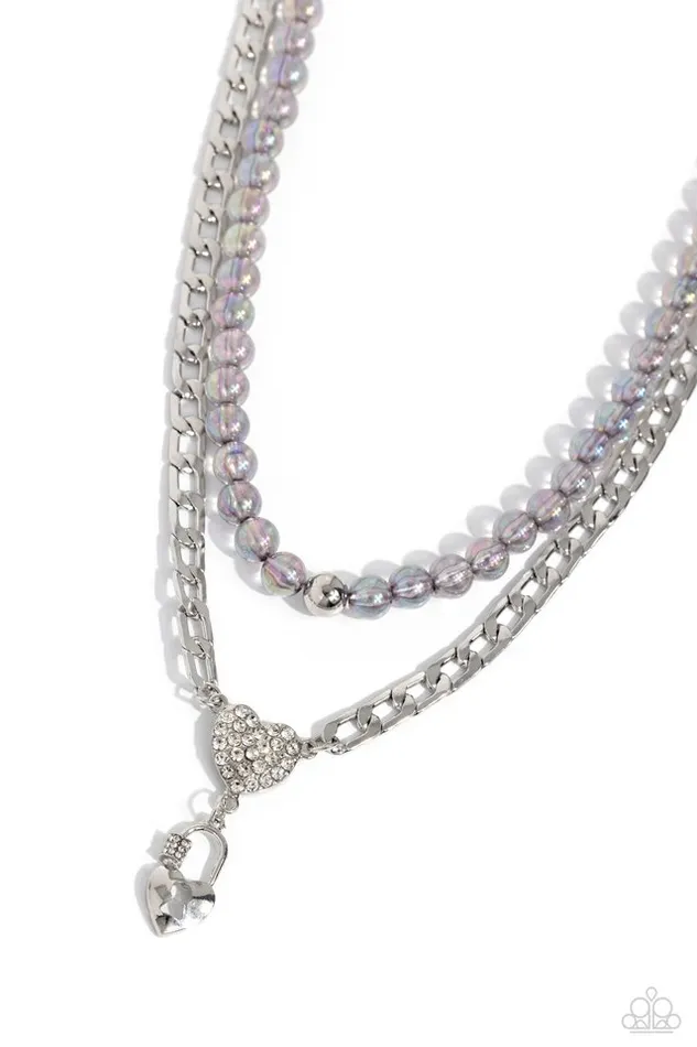 Paparazzi Necklace Turn Back the LOCK Silver Paparazzi Jewelry Necklaces Paparazzi Necklace Turn Back the LOCK Silver Paparazzi Jewelry Necklaces