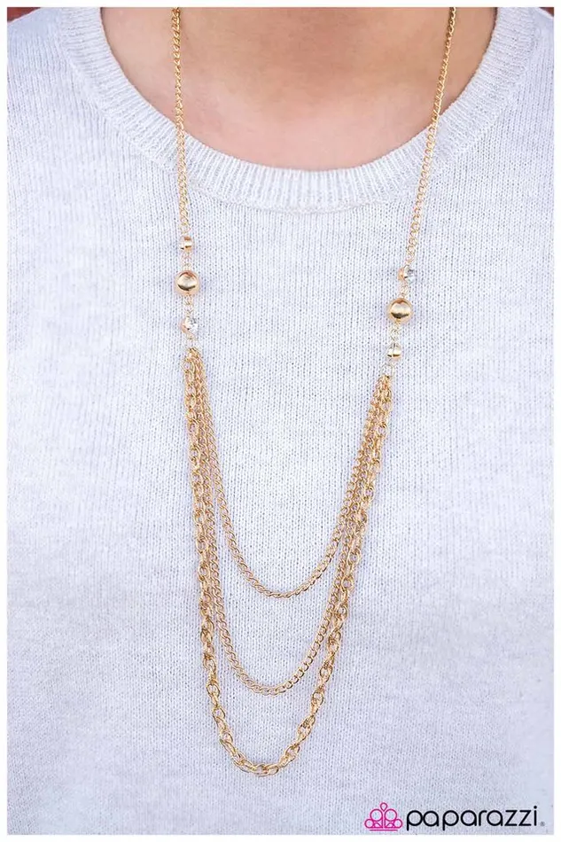 Paparazzi Necklace Watch Your Tone Gold Paparazzi Jewelry Necklaces