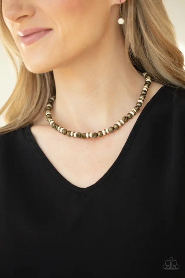 Paparazzi Necklace ZEN You Least Expect It Brass Paparazzi Jewelry Necklaces