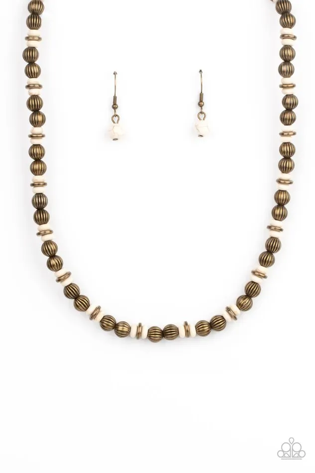 Paparazzi Necklace ZEN You Least Expect It Brass Paparazzi Jewelry Necklaces