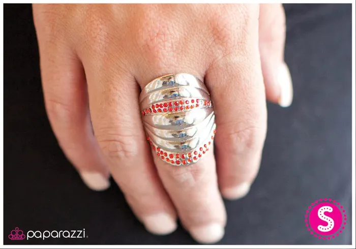 Paparazzi Ring Graded on a Curve Red Paparazzi Jewelry Rings