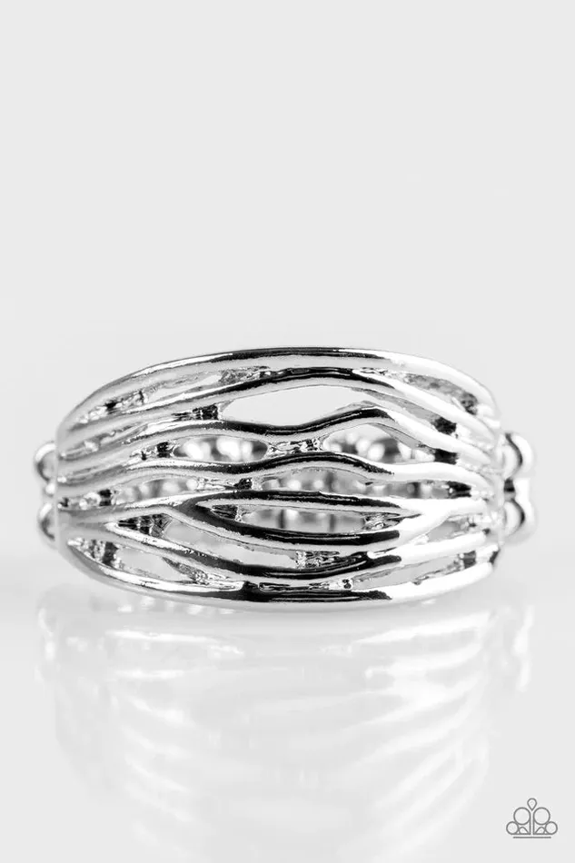 Paparazzi Ring Rip Current Silver Paparazzi Jewelry Rings