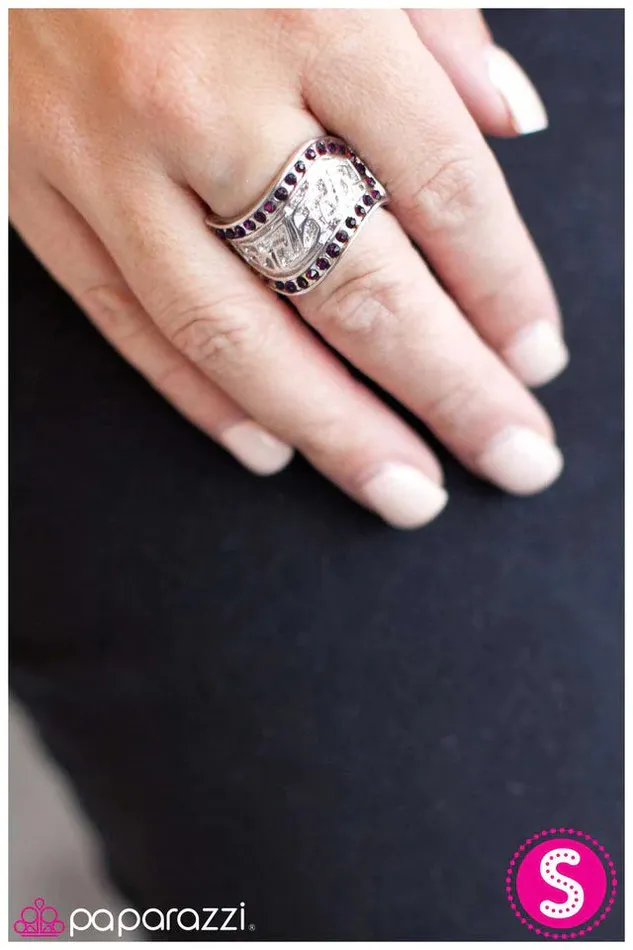 Paparazzi Ring Writing on the Wall Purple Paparazzi Jewelry Rings