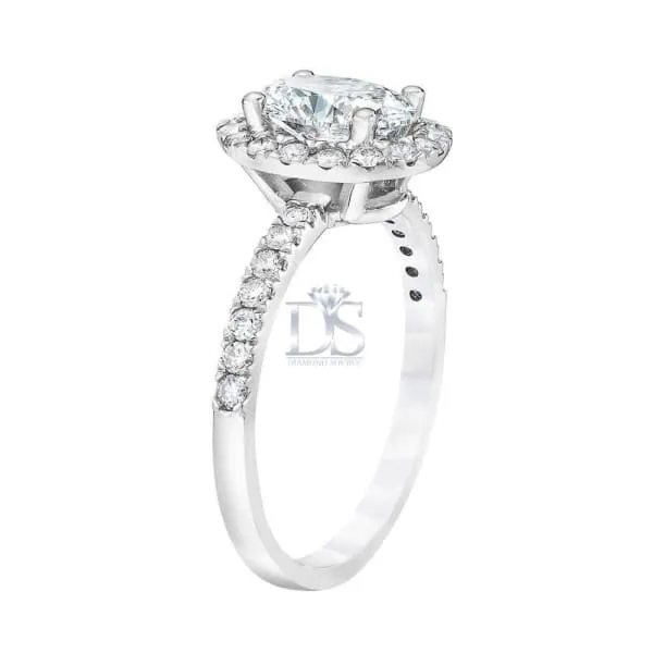 Platinum engagement ring with center diamond oval shape 170ct center RN P3500 Diamond Source NYC Rings