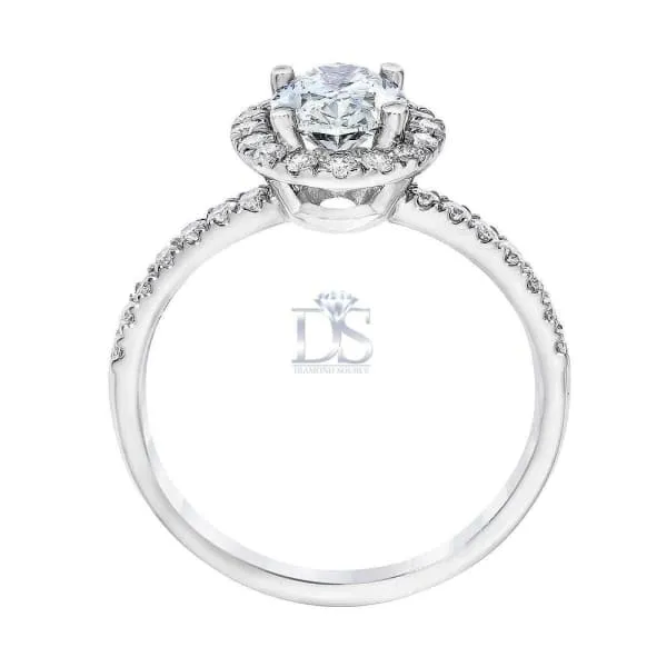 Platinum engagement ring with center diamond oval shape 170ct center RN P3500 Diamond Source NYC Rings
