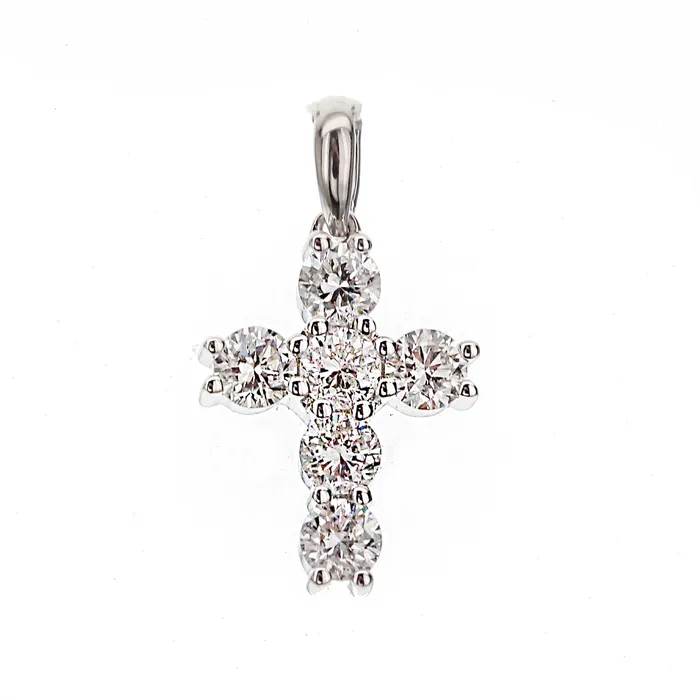 PreStyled Sets 18K White Gold Diamond Cross Pendant Meierotto Jewelers