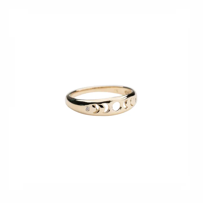 RG Rings 14k Gold Moon Phases Ring