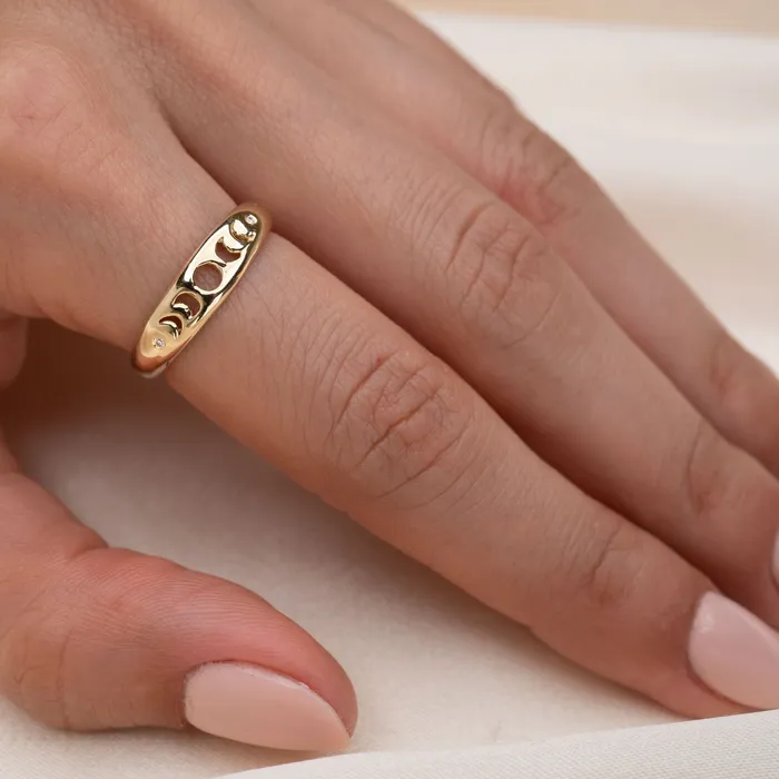 RG Rings 14k Gold Moon Phases Ring