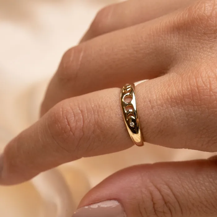 RG Rings 14k Gold Moon Phases Ring