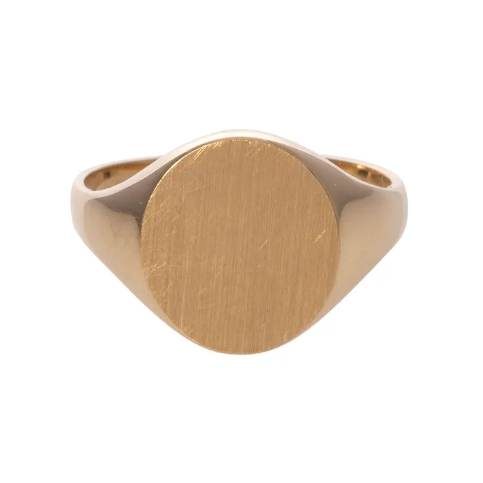 Rings Croghans 14K Yellow Gold 12x10mm Oval Signet Ring