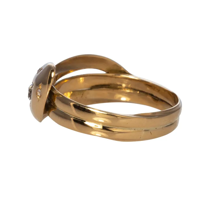 Rings Croghans Edwardian Diamond 18K Gold Snake Ring
