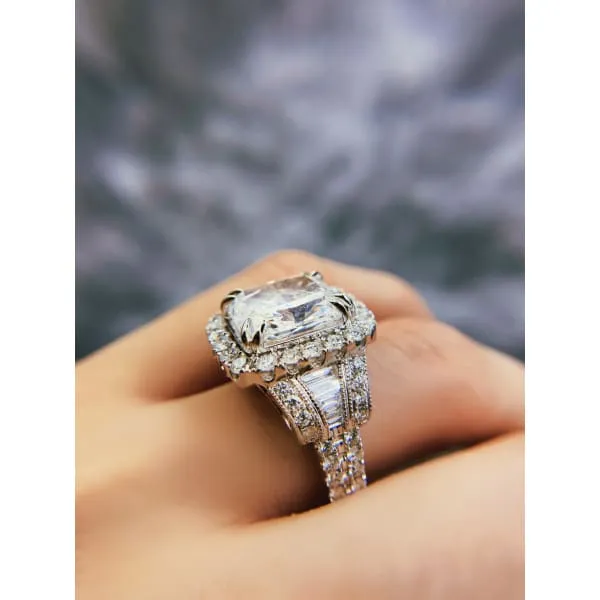 Rings Diamond Source NYC Fascinating Cushion Cut 14k White Gold Engagement Ring 763ct TDW