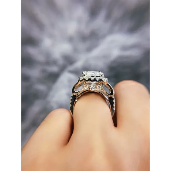 Rings Diamond Source NYC Fascinating Cushion Cut 14k White Gold Engagement Ring 763ct TDW