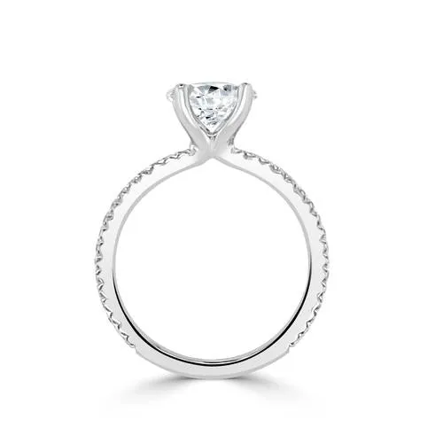 Rings Engagement Collections 14K White Gold Semi Mount Ring for East to West Oval Rings Engagement Collections 14K White Gold Semi Mount Ring for East to West Oval