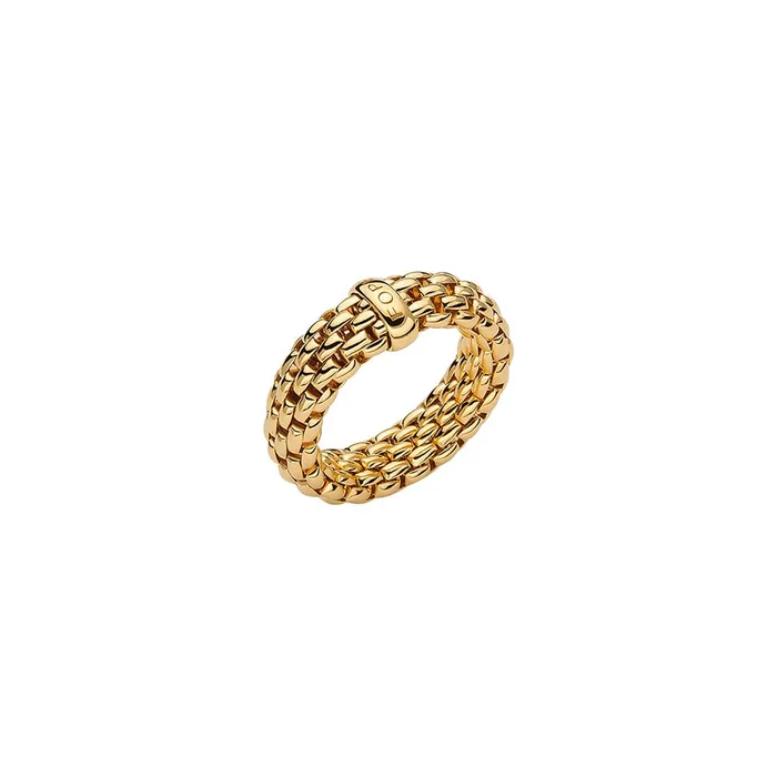 Rings FOPE Fope 18K Yellow Gold Essentials Collection Flexible Ring Medium Size 6758