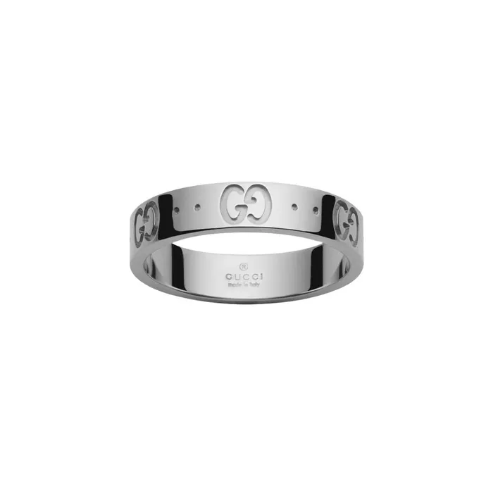 Rings Gucci 18K White Gold Icon Thin Band Ring Gucci