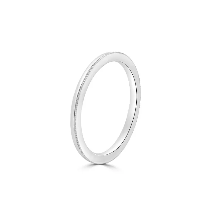 Rings Jack Kelege Jack Kelege 18K White Gold Milgrain Band