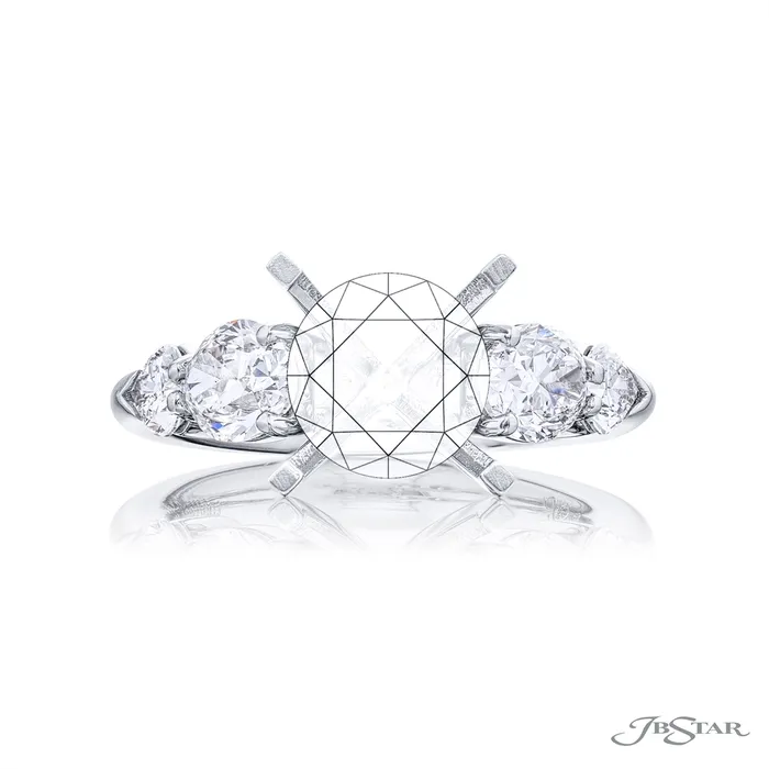Rings JB Star Platinum Pear and Oval Diamond Semi Mount Ring JB Star