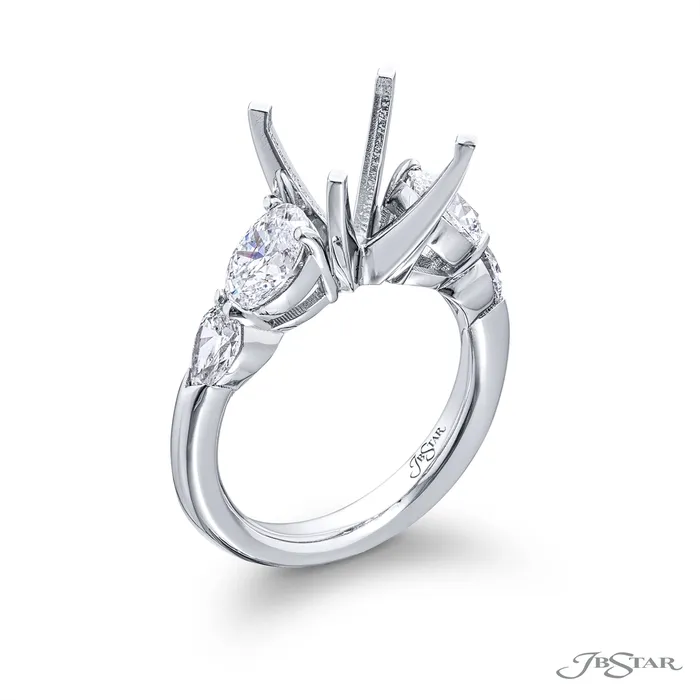 Rings JB Star Platinum Pear and Oval Diamond Semi Mount Ring JB Star