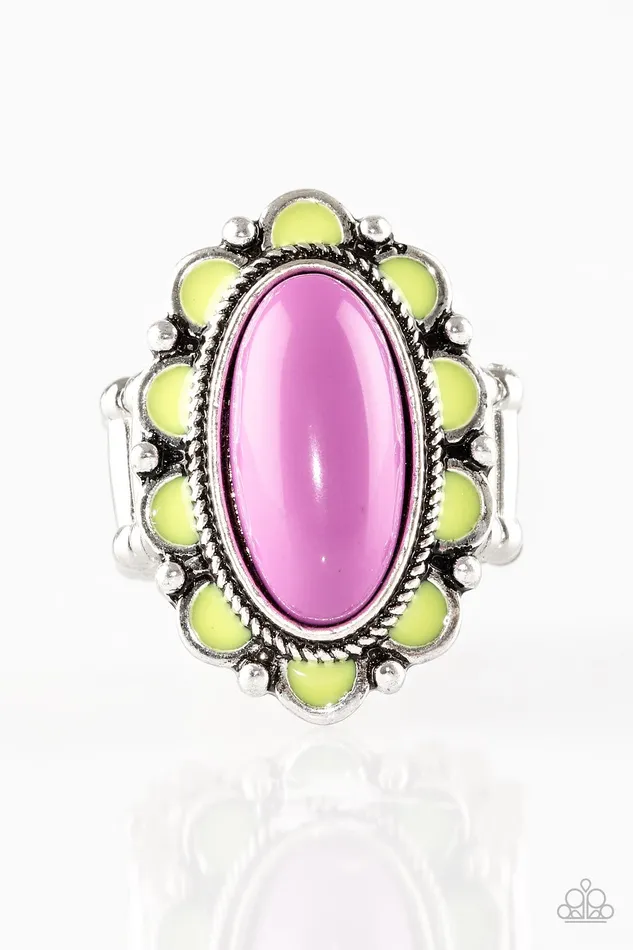 Rings Paparazzi Ring Beach Bloom Green Paparazzi Jewelry