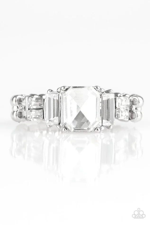Rings Paparazzi Ring Born To Rule White Paparazzi Jewelry
