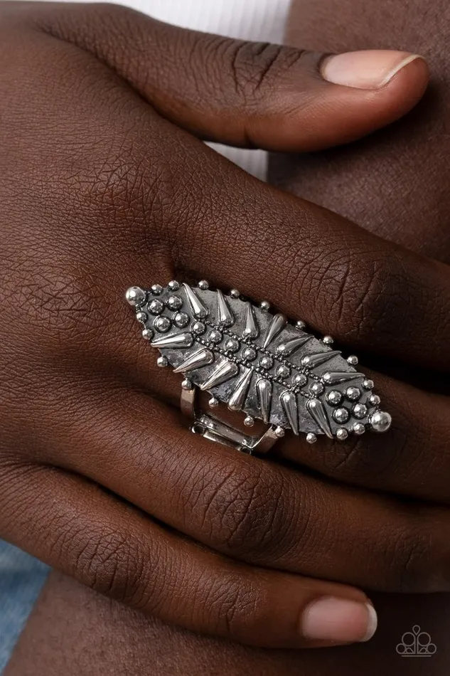 Rings Paparazzi Ring Bump Set Spike Silver Paparazzi Jewelry
