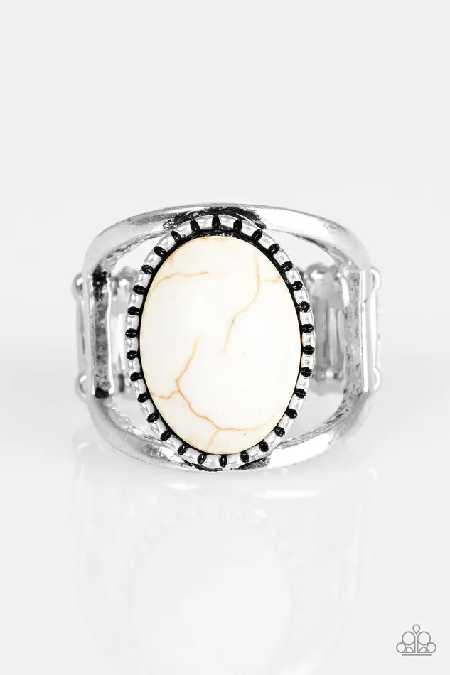 Rings Paparazzi Ring Canyon Cache White Paparazzi Jewelry