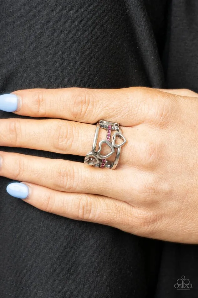 Rings Paparazzi Ring Give Me AMOR Pink Paparazzi Jewelry