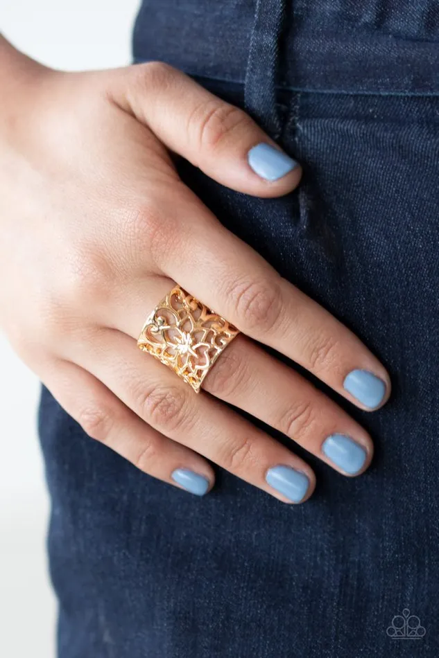 Rings Paparazzi Ring Guru Garden Gold Paparazzi Jewelry