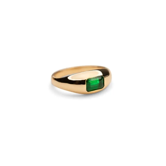Rings RG 14k Emerald Dome Ring