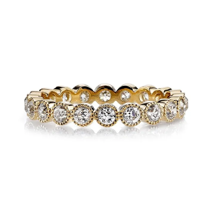 Rings Single Stone 18K Yellow Gold Small Gabby Band Single Stone