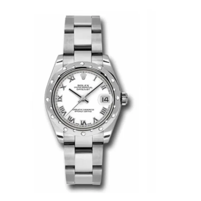 Rolex Bracelets Rolex Datejust 31mm Ref 1783440028 White Dial Diamond Bezel Stainless Steel Oyster Bracelet Womens Watch