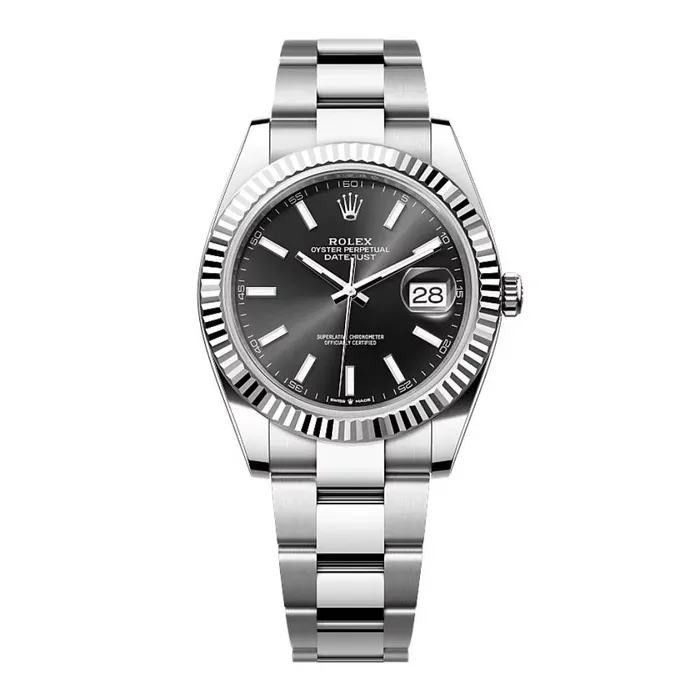 Rolex Bracelets Rolex Datejust 41mm Ref 1263340017 Black Dial Stainless Steel Oyster Bracelet Mens Watch