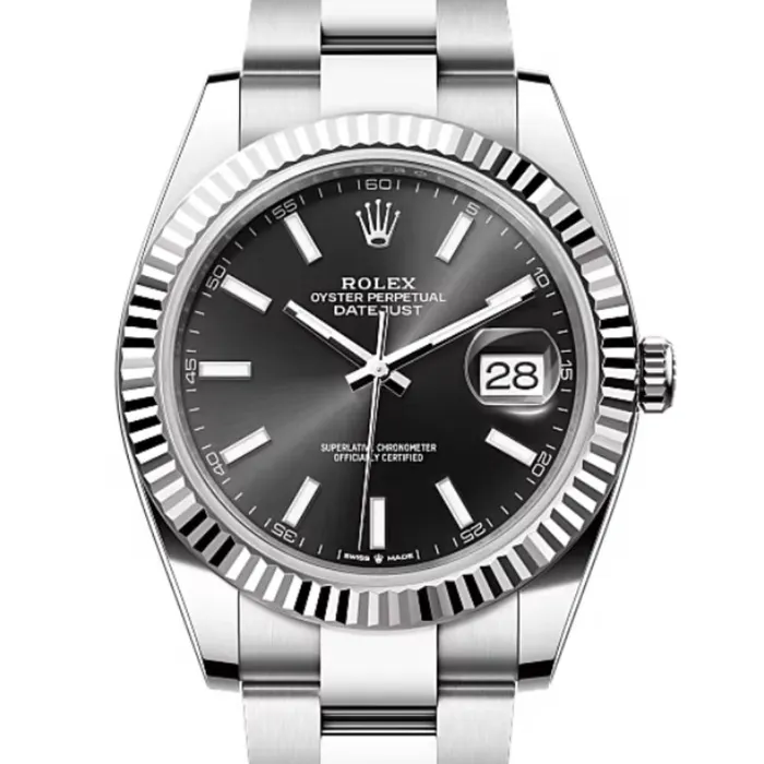Rolex Bracelets Rolex Datejust 41mm Ref 1263340017 Black Dial Stainless Steel Oyster Bracelet Mens Watch