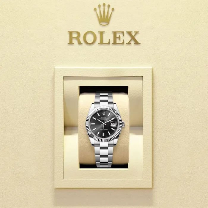 Rolex Bracelets Rolex Datejust 41mm Ref 1263340017 Black Dial Stainless Steel Oyster Bracelet Mens Watch