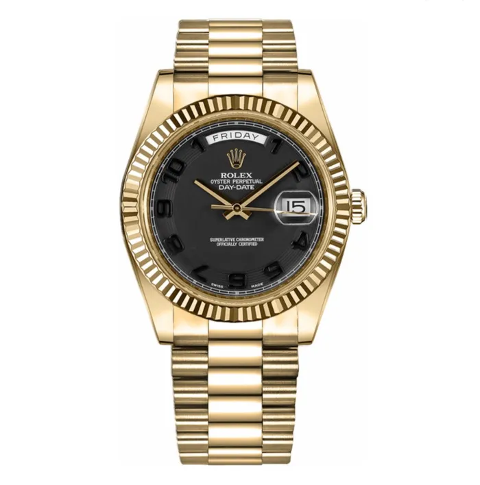 Rolex Bracelets Rolex Day Date 41mm Ref 218238 Black Dial Fluted Bezel 18K Yellow Gold President Bracelet Mens Watch Rolex Bracelets Rolex Day Date 41mm Ref 218238 Black Dial Fluted Bezel 18K Yellow Gold President Bracelet Mens Watch