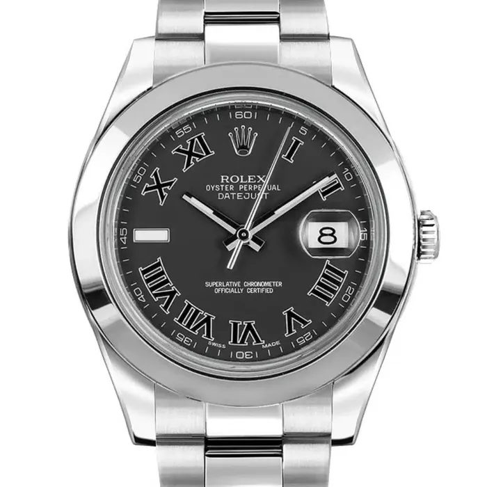 Rolex Datejust 41mm Ref 116300 Black Roman Dial Stainless Steel Oyster Bracelet Mens Watch Rolex Bracelets