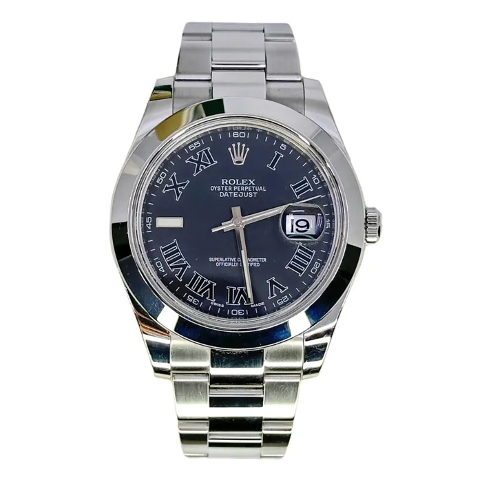 Rolex Datejust 41mm Ref 116300 Black Roman Dial Stainless Steel Oyster Bracelet Mens Watch Rolex Bracelets