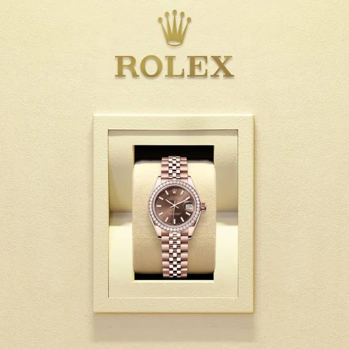 Rolex LadyDatejust 28mm Ref 279135rbr0008 Chocolate Stick Dial 18K Rose Gold Jubilee Bracelet Womens Watch Rolex Bracelets