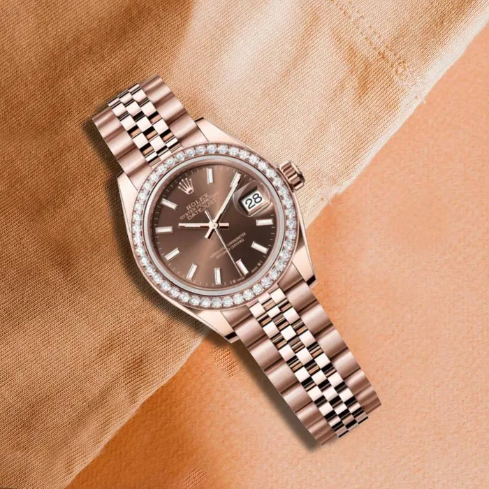 Rolex LadyDatejust 28mm Ref 279135rbr0008 Chocolate Stick Dial 18K Rose Gold Jubilee Bracelet Womens Watch Rolex Bracelets